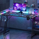 Advwin 120cm Z-Shape LED Gaming Desk w/ Mouse Pad