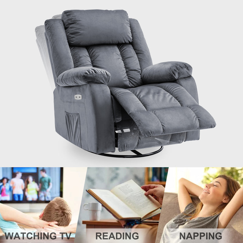 Advwin 360° Swivel Heated Recliner Massage Chair