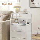 Advwin Bedside Table with 4 Drawers and Charging Station