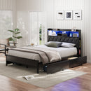 Advwin Queen Bed Frame with 4 Storage Drawers