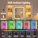 Advwin Dressing Table  w/ LED Mirror RGB Display