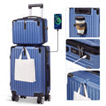 Advwin 20"+14" Hardshell Luggage Set with Power Bank Pocket