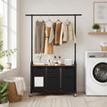 Advwin 3 Section Rolling Laundry Basket with Hanging Rack