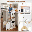 Advwin 4-in-1 Foldable Toddler Step Stool with Blackboard