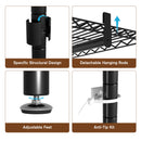 Advwin Portable Wardrobe w/ 5 Hang Rods & 6 Shelves