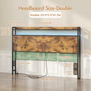 Advwin Storage Headboard with LED Light Charging Station
