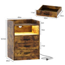 Advwin Bedside Table with Charging Station Set of 2