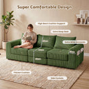 Advwin 235cm Corduroy 3-Seater Modular Sofa Bed