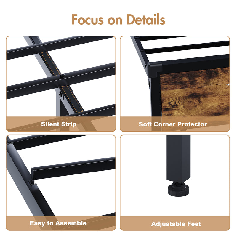 Advwin Double Bed Frame with Charging Station