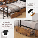 Advwin Single Corner Bed Frame with Foldable Desk