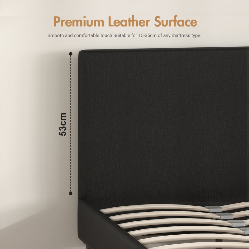 Advwin Bed Frame Single Size Mattress Leather Base
