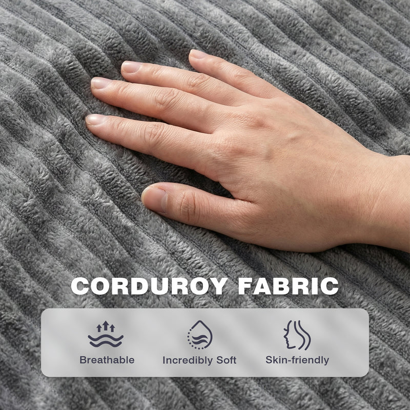 Advwin 90*92cm Corduroy Beanbag Sofa with Backrest