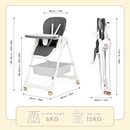 Advwin 3-in-1 Folding Baby High Chair Toddler Feeding Chair