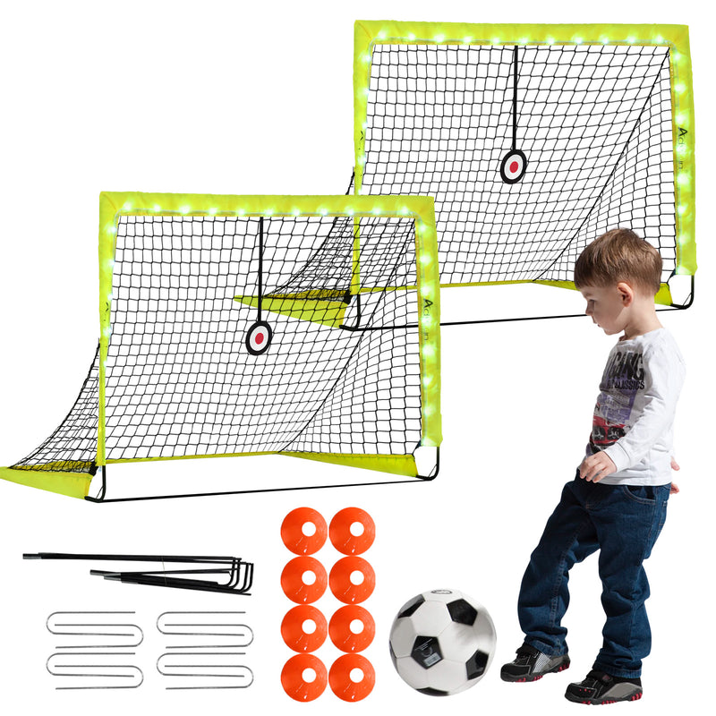 Advwin Light Up Soccer Goals for Kids 2 Pack