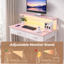 Advwin 80cm Small Desk w/ Monitor Stand & Pegboard