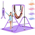 Advwin Kids Gymnastics Bar with Swing & Mat & Rings