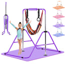 Advwin Kids Gymnastics Bar with Swing & Mat & Rings