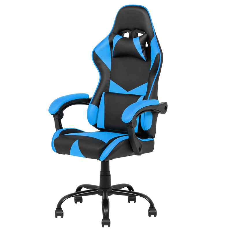 LED Light Gaming Desk & Gaming Chair Tilt 135° Blue