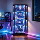 Advwin 4-Tier Corner LED Glass Display Showcase