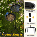 Advwin Freestanding Metal 2-in-1 Bird Bath & Feeder