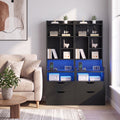 Advwin Set of 2 Tall LED Nightstands w/ Charging Station