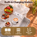 Advwin Kitchen Island Cart on Wheels w/ Power Outlet & LED
