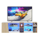 Advwin 160cm LED TV Unit with Adjustable Glass Shelves