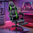 Advwin Gaming Chair Massage Lumbar with Footrest Green