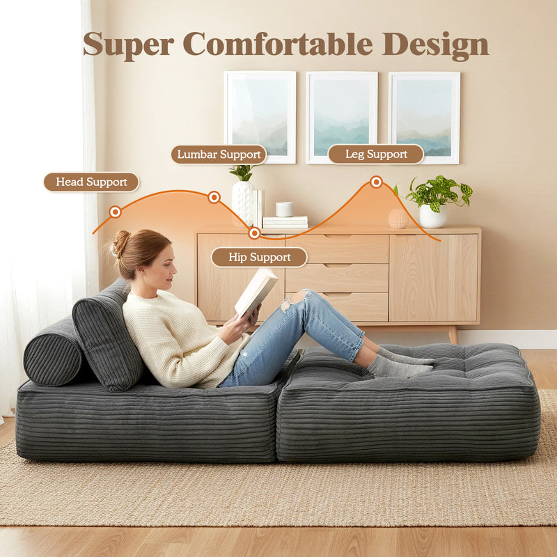 Advwin 3-in-1 Folding Sofa Bed with Pillow