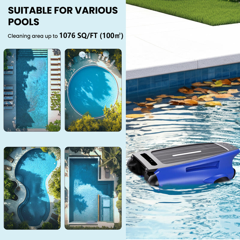 Advwin Solar Pool Skimmer Automatic Cordless Pool Cleaner