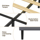 Advwin Velvet Upholstered Bed Frame w/ Wooden Slats Grey