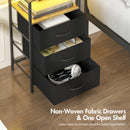 Advwin LED Bedside Table 3 Fabric Drawers 70cm