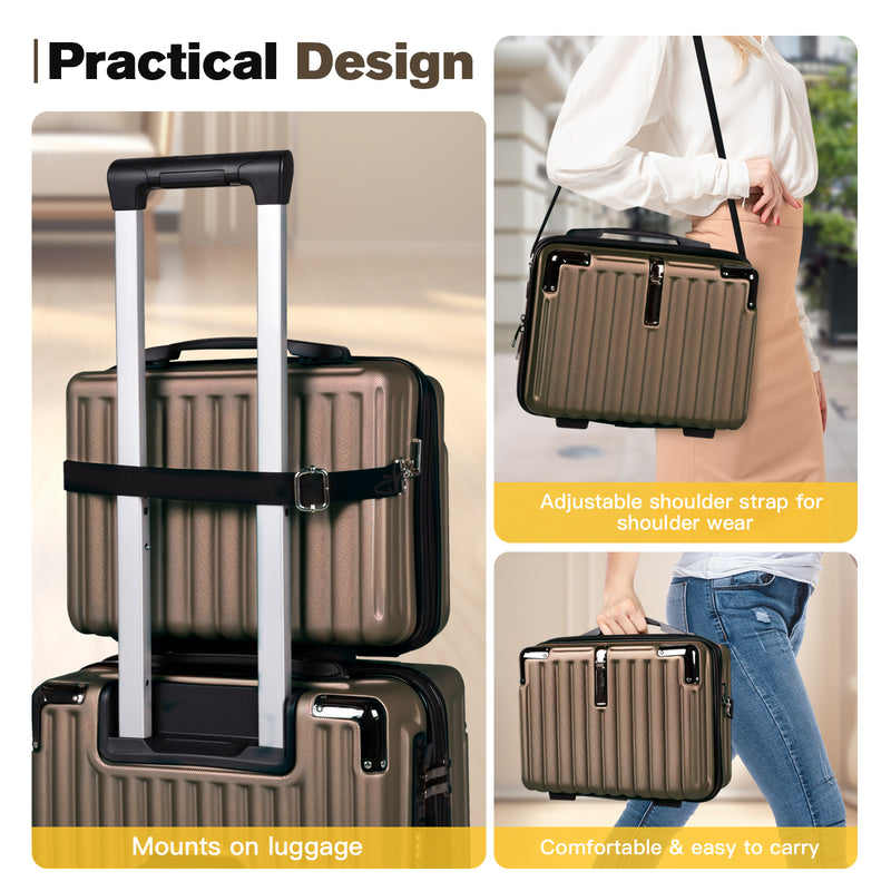 Advwin 20"+14" Hardshell Luggage Set with Silent Wheels