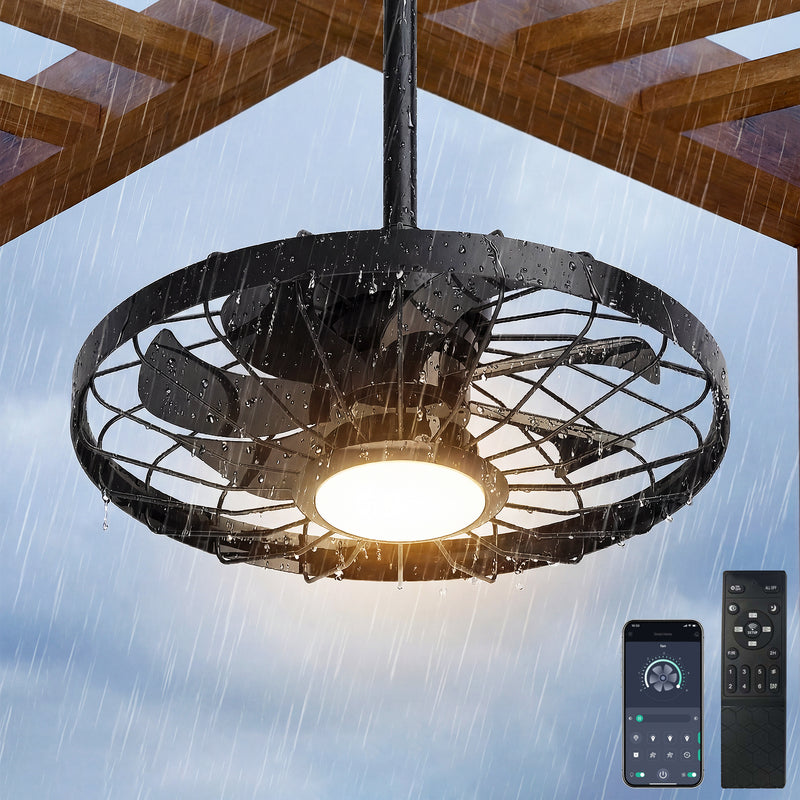 Advwin 20" Outdoor Waterproof Ceiling Fan with Light