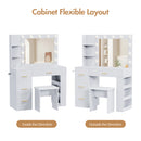 Advwin Vanity Desk with Lighted Mirror and Charging Port