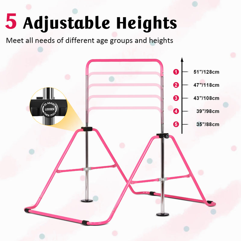 Advwin Kids Foldable Gymnastics Horizontal Bars