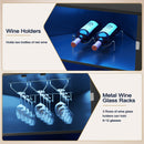 Advwin Corner Bar Cabinet with LED & Wine Glass Rack