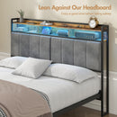 Advwin Storage Headboard Upholstered with Charging Station