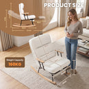 Advwin Rocking Chair with Footrest High Back Armchair