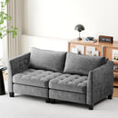 Advwin 184cm 2-Seater Loveseat Chenille Sofa Gray