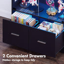 Advwin 4 Tier Glass Display Cabinet LED Storage Bookshelf (Pre-Order)