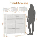 Advwin PU Dresser with 10 Drawers & Side Pockets White