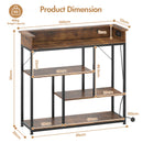 Advwin Narrow Console Table with and Charging Station