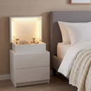 Advwin Set of 2 Bedside Table With Nightstand LED