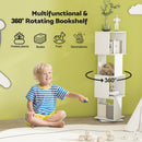 Advwin 4-Tier 360 Rotating Corner Bookshelf White