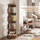 Advwin 4-Tier 360° Rotating Bookshelf Brown
