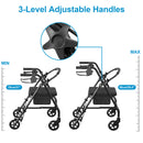 Advwin 4 Wheels Rollator Walker Foldable