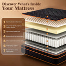 Advwin 34CM Mattress Black & Gold