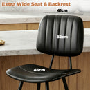 Advwin Set of 2 PU Leather Bar Stools with Back & Footrest