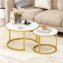 Advwin Coffee Table Set of 2 Round Nesting Table
